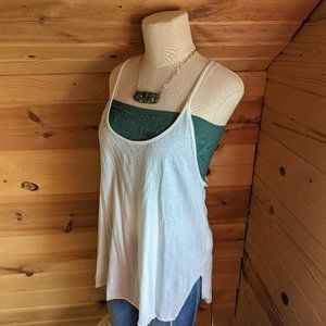 White Cotton Racerback Tank